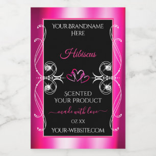 Glamour Girly Pink Produktmarken Diamonds Black Lebensmitteletikett