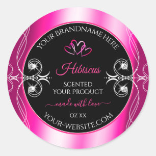 Glamour Girly Pink Produktmarken Diamonds Black Runder Aufkleber