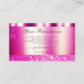 Glamour Girly Pink Sparkling Glitzer Monogram Visitenkarte (Rückseite)