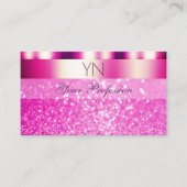 Glamour Girly Pink Sparkling Glitzer Monogram Visitenkarte (Vorderseite)