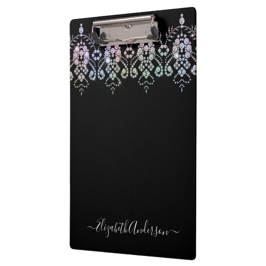 Glamour Giro Diamond Sparkle Monogram Name Klemmbrett (Links)