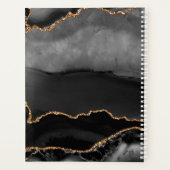 Glamour Glitzer Agate Black Gold Monogram Planer (Rückseite)