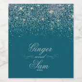 Glamour Glitzer, Aquamarin Weinetikett (Einzelnes Label)