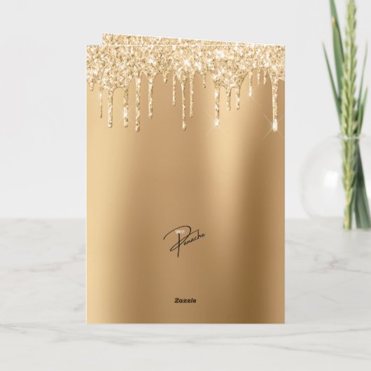 Glamour Glitzer Birthday Card für sie Karte (Rückseite)