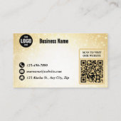 Glamour Glitzer Gold QR Code Treueabatt Rabattkarte (Rückseite)