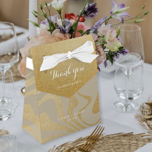 Glamour Glitzer Gold Vielen Dank für Ihre Hochzeit Geschenkschachtel