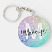 Glamour Glitzer Holograph Hübsch Personalisiert Schlüsselanhänger (Vorderseite)