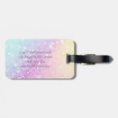 Glamour Glitzer Holograph Mit Monogramm Hübsch Gepäckanhänger (Rückseite horizontal)