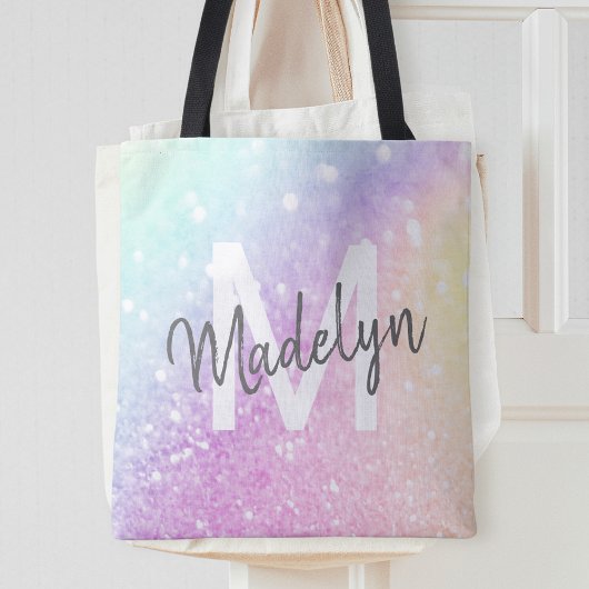 Glamour Glitzer Holograph Mit Monogramm Hübsch Tasche