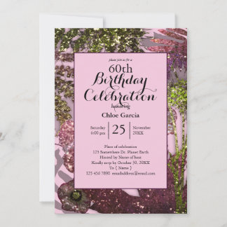 Glamour Glitzer Indian Florals | Sparklopfen Einladung