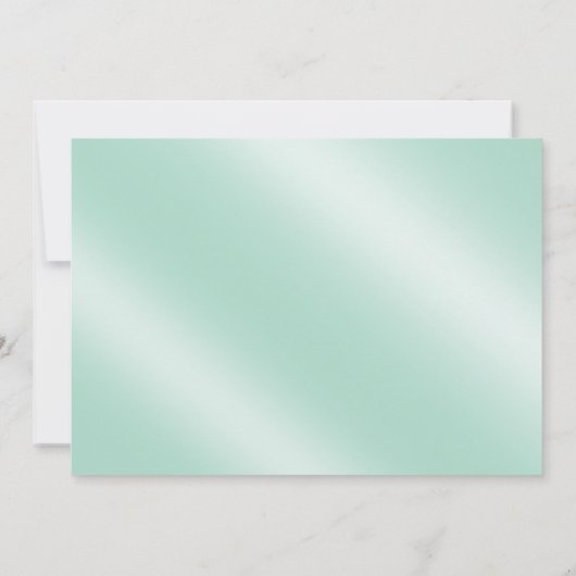 Glamour Glitzer Luxe Bokeh Wedding | Minze Einladung (Rückseite)