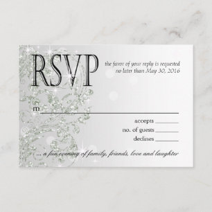 Glamour Glitzer Luxe Ombre UAWG   Silbereis RSVP Karte