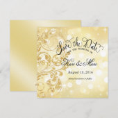 Glamour Glitzer Luxe Save the Date | champagne (Vorne/Hinten)