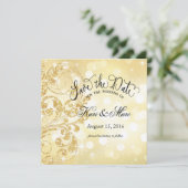 Glamour Glitzer Luxe Save the Date | champagne (Stehend Vorderseite)