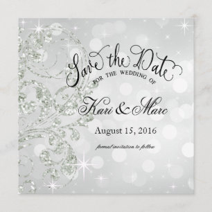 Glamour Glitzer Luxe Save the Date   Silbereis