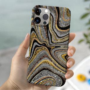 Glamour Glitzer Mädchenmarmor Kunst grau Gold Ca Case-Mate iPhone Hülle