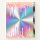 Glamour Glitzer Melt Holographic Name Notizblock (Rückseite)