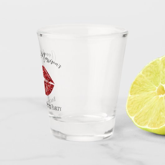 Glamour Glitzer Red Lips Bachelorette Schnapsglas (Rechts)