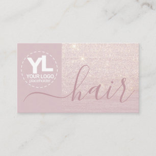Glamour Glitzer Rosa Schwarze Lila Logo-Vorlage Visitenkarte