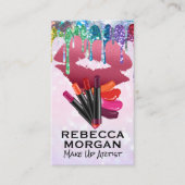 Glamour Glitzer Shiny Tropfen | Lipstick Kiss Visitenkarte (Vorderseite)