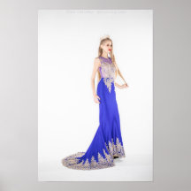 Glamour Goddess - Blue Gown & Crown Poster 1