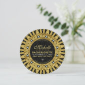 Glamour Gold and Black Girls Night Out Party Einladung (Stehend Vorderseite)