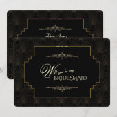 Glamour Gold Art Deco 1920er Jahre bin meine Bride Einladung (Vorne/Hinten)