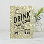 Glamour Gold Bachelorette Einladung (Stehend Vorderseite)