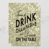 Glamour Gold Bachelorette Einladung (Vorne/Hinten)