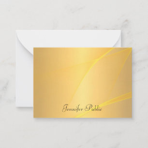 Glamour Gold Background Handgeschriebener Skriptna Mitteilungskarte