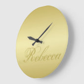 Glamour gold background Personalized Template Name Große Wanduhr (Winkel)