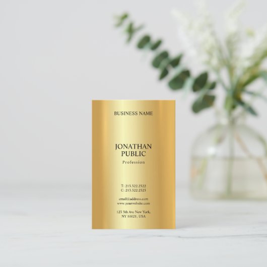 Glamour Gold Beruflich Moderne Elegante Trendy Visitenkarte (Stehend Vorderseite)