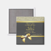 Glamour Gold & Black Birthday Party Magnet (Vorderseite/Rückseite)