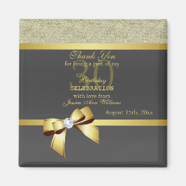Glamour Gold & Black Birthday Party Magnet