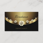 Glamour Gold Black mit Diamonds Beruflich Visitenkarte (Vorderseite)