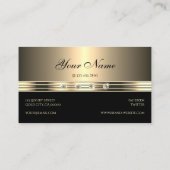 Glamour Gold Black mit Imitats Rhinestones Bling Visitenkarte (Rückseite)
