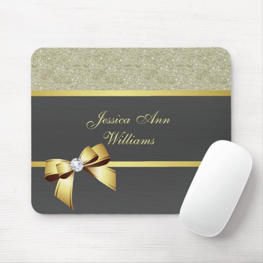 Glamour Gold & Black Mousepad (Mit Mouse)