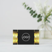 Glamour Gold Black Squiggled Jewels Logo & Foto Visitenkarte (Stehend Vorderseite)