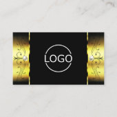 Glamour Gold Black Squiggled Jewels Logo & Foto Visitenkarte (Vorderseite)