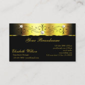 Glamour Gold Black Squiggled Juwelen mit Logo Visitenkarte (Rückseite)