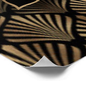 Glamour Gold Black Wedding Chart Poster (Ecke)