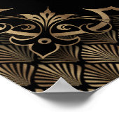 Glamour Gold Black Wedding Chart Poster (Ecke)