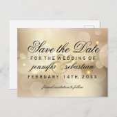 Glamour Gold Bokeh Light Wedding Postkarte (Vorne/Hinten)