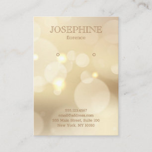 Glamour Gold Bokeh Schmuck Earring Display Visitenkarte