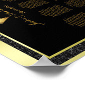 Glamour Gold Bow & Black Glitzer Hochzeit Poster (Ecke)
