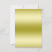 Glamour Gold Bow & Black Wedding RSVP Karte (Rückseite)