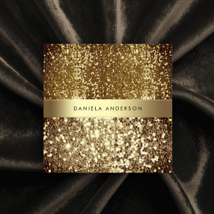 Glamour Gold Bronze Glitzer Luxus Quadratische Visitenkarte