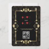 Glamour Gold Casino Las Vegas Poker Hochzeit Einladung (Rückseite)