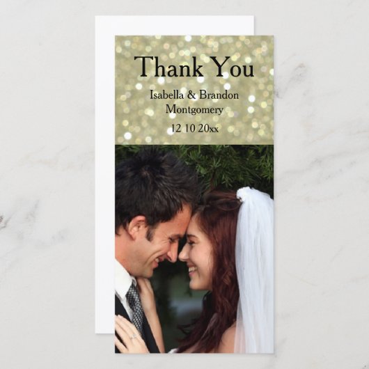 Glamour Gold Dankeschön Card Dankeskarte (Vorne/Hinten)