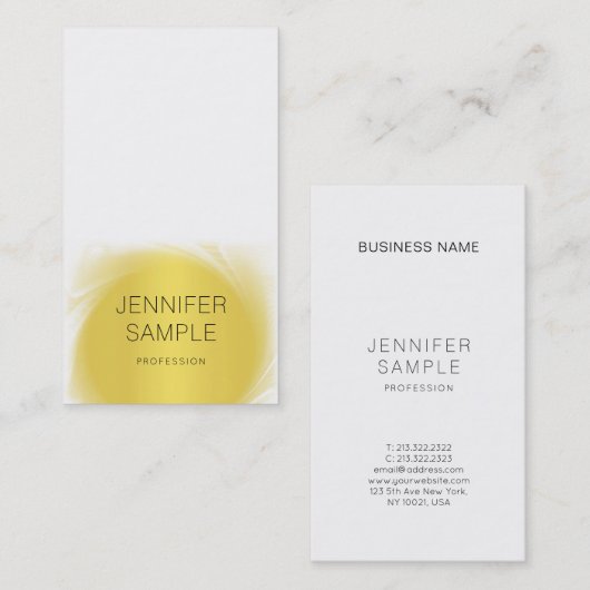 Glamour Gold Design Beruflich Schlicht modern Visitenkarte (Vorne/Hinten)